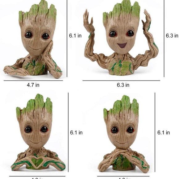 Set of 4 Groot Flower Pots Succulent Planters - Picture 5 of 7